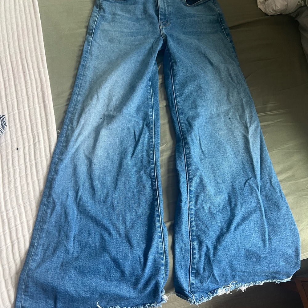 MOTHER Women's Blue Wide-Leg Jeans